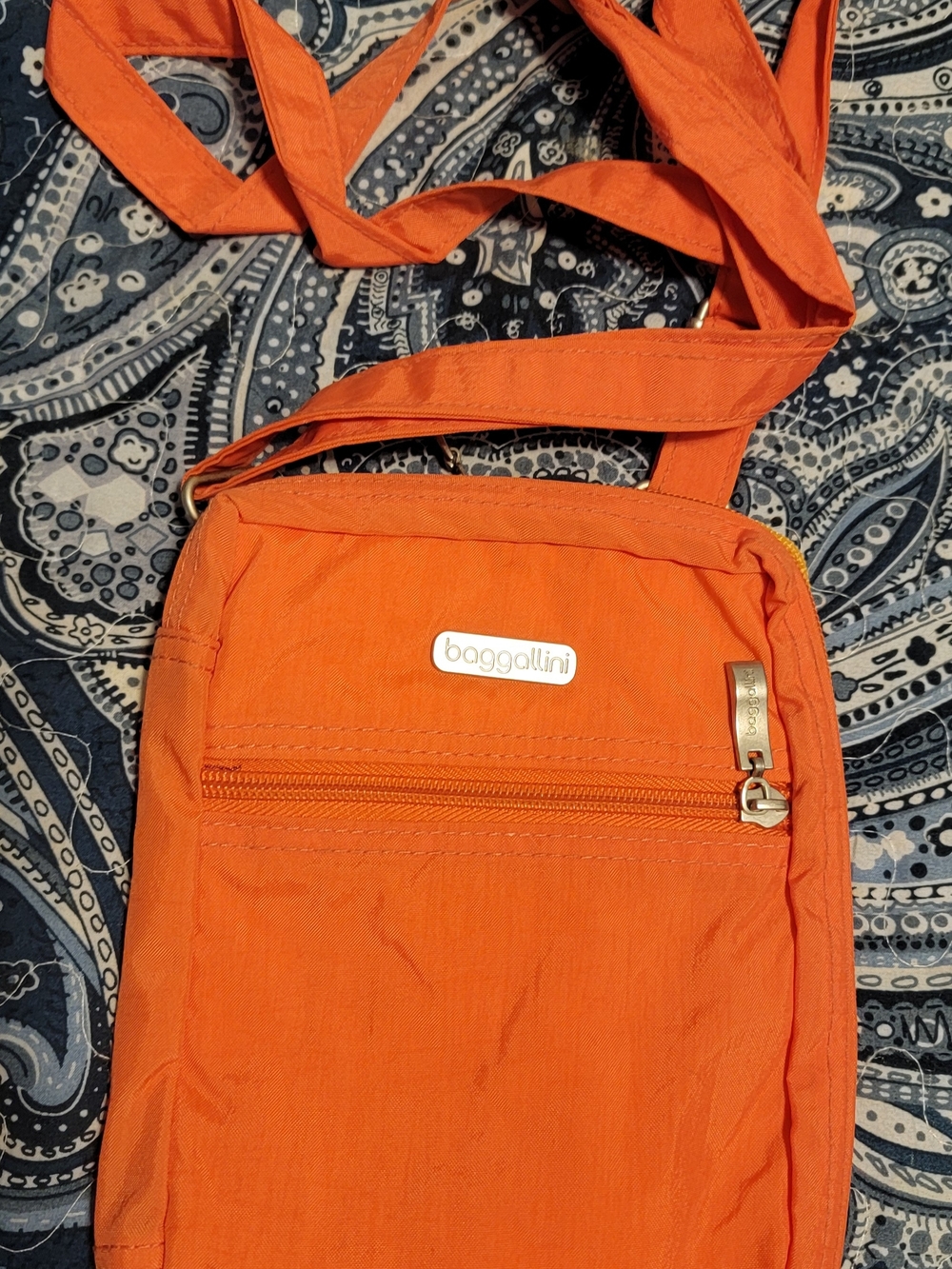 Baggallini Orange Crossbody Pouch with Front Zip